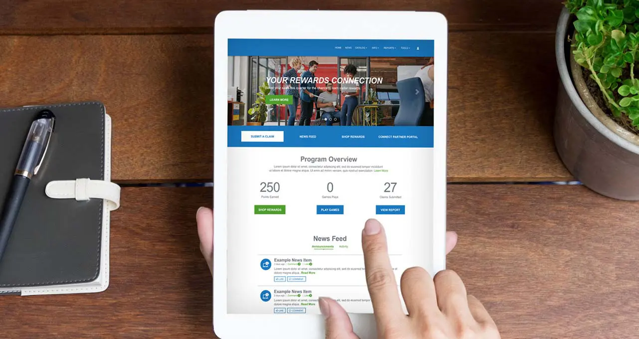 participant using channel sales incentive platform on ipad